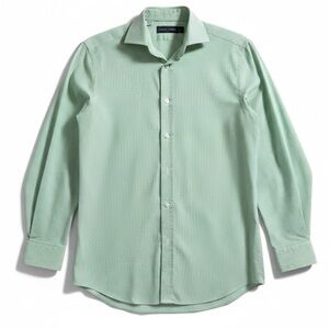 Ralph Lauren Black Label Green Striped 100% Cotton Button Down Size 15 Neck